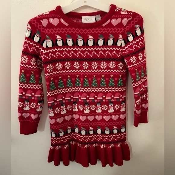 CHILDREN’S Place Holiday Sweater Dress. Size 5/6 - Picture 1 of 4